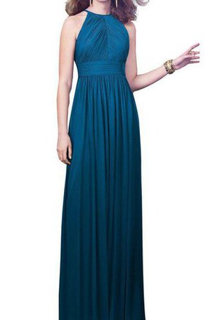 Gerüschtes Chiffon Reißverschluss a linie bodenlanges Brautjungfernkleid - Bild 1