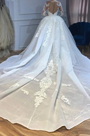 Robe de mariée avec cristal avec manche longue rêveur dans l'eglise extraodinaire - Photo 2