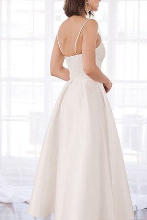 Normale Taille Anmutig Kurzes Bescheidenes Brautkleid aus Satin - Bild 2