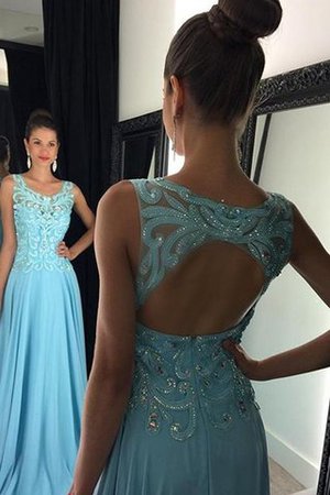 Prinzessin Schaufel-Ausschnitt Anständiges Abendkleid ohne Ärmeln mit Applikation - Bild 1