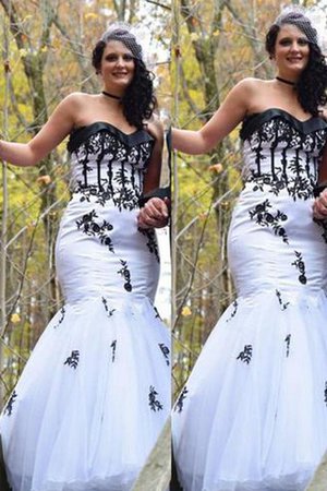 Robe de bal jusqu'au sol avec sans manches appliques en grandes tailles de sirène - Photo 1