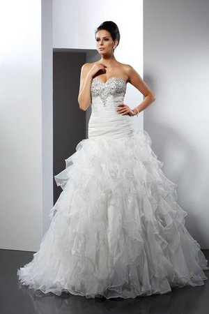 Ärmelloses Schick Elegantes Anständiges Brautkleid mit Rüschen - Bild 1
