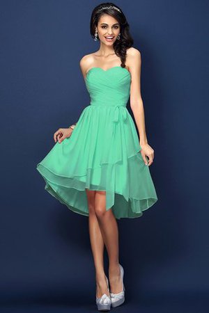 Robe demoiselle d'honneur plissé avec chiffon ligne a manche nulle de col en cœur - Photo 15