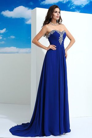 Robe de bal officiel de traîne courte avec chiffon avec zip avec perle - Photo 4