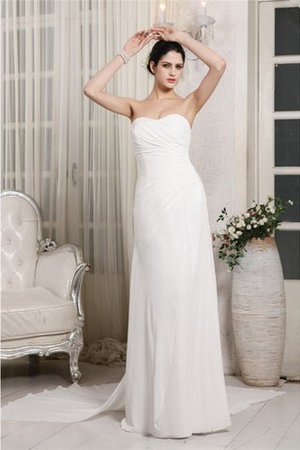 Chiffon Gericht Schleppe Empire Taille Brautkleid mit Rücken Schnürung mit Rüschen - Bild 1