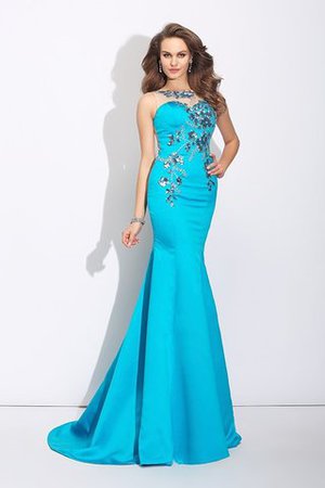 Meerjungfrau Stil Sweep Zug Normale Taille Bezauberndes Abendkleid mit Applikation - Bild 5
