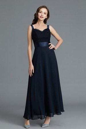 Ärmelloses Herz-Ausschnitt Normale Taille A-Linie Brautmutterkleid aus Chiffon - Bild 3