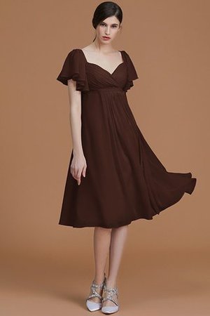 Vestido de Dama de Honor de Natural de Hasta la Rodilla de Manga corta de Cremallera - Foto 13