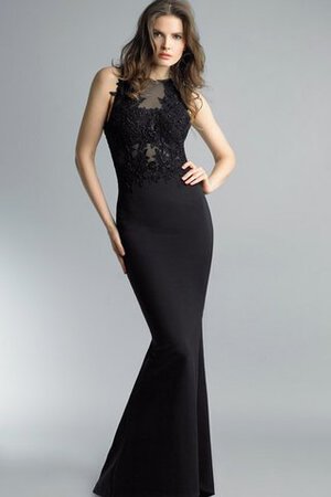 Robe de bal naturel appliques elevé jusqu'au sol en satin - Photo 1