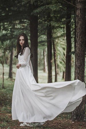 Sencillo Vestido de Novia en Tul de Popular de Manga larga - Foto 5