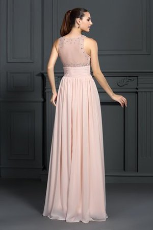 Robe de soirée longue ligne a en chiffon col en bateau manche nulle - Photo 2