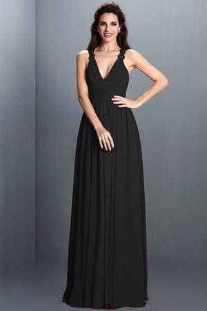 Robe demoiselle d'honneur plissage sexy de princesse avec zip en chiffon - Photo 4