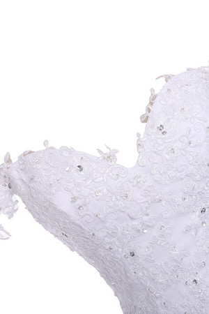 Robe de mariée officiel serieuse de traîne mi-longue col en forme de cœur avec cristal - Photo 3