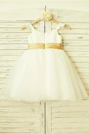 Robe de cortège enfant avec zip jusqu'au mollet de princesse ligne a avec fleurs - Photo 2