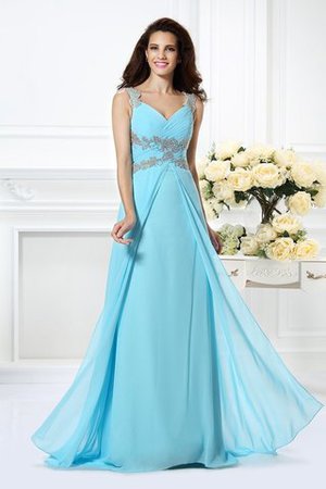 A-Linie Natürliche Taile V-Ausschnitt Glamouröses Bodenlanges Abendkleid - Bild 1