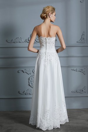 Robe de mariée avec bouton charmant a-ligne col en forme de cœur moderne - Photo 2