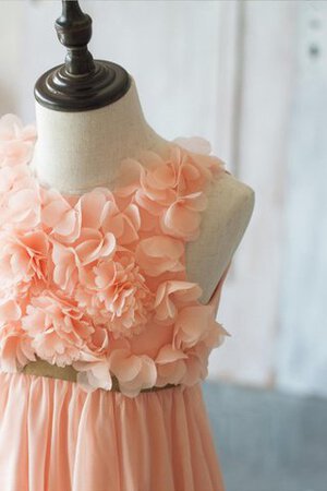 A-Linie hoher Ausschnitt normale Taille bodenlanges Blumenmädchenkleid mit Bordüre mit Blume - Bild 5