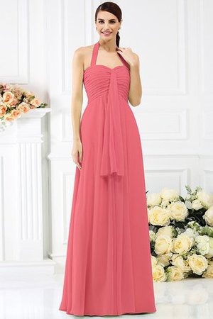 Robe demoiselle d'honneur plissage longue avec sans manches de dos nu en chiffon - Photo 28