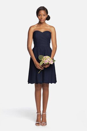 Moderno Vestido de Dama de Honor de Corte-A de Corto de Escote Corazón de Encaje Adorno - Foto 11