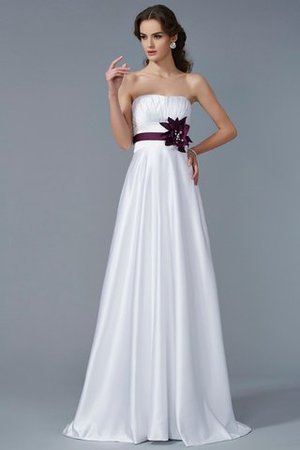 Prinzessin Ärmelloses trägerloser Ausschnitt Satin Sittsames Abendkleid - Bild 1
