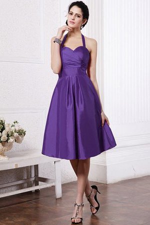 Robe demoiselle d'honneur courte au drapée avec sans manches de princesse dénudé - Photo 24