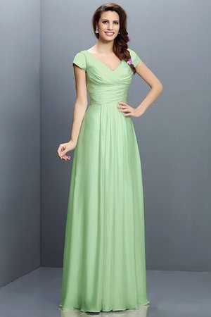 Robe demoiselle d'honneur plissé avec zip en chiffon de princesse a-ligne - Photo 26