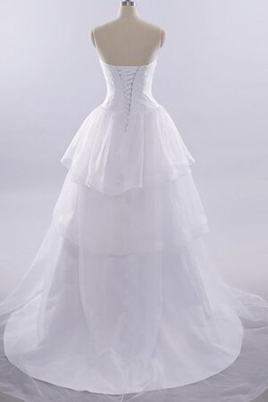 Ärmellos Spitze geschichtes bodenlanges Brautkleid mit Rücken Schnürung mit Bordüre - Bild 3