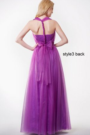 Robe demoiselle d'honneur avec sans manches ligne a en tulle avec ruban ceinture en étoffe - Photo 7