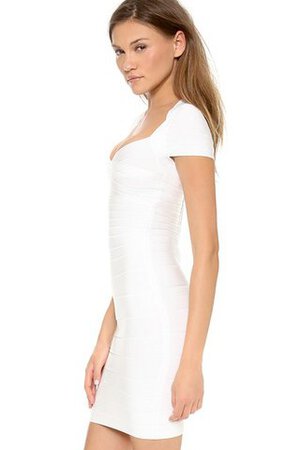 Robe de mariée naturel plissage de fourreau avec zip ruché - Photo 3