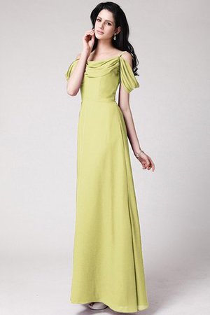 Ärmelloses Normale Taille Chiffon Bodenlanges Anständiges Brautjungfernkleid - Bild 6