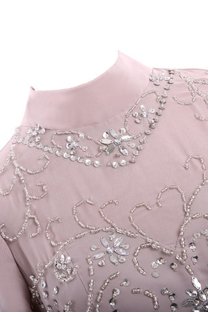 Hoher Ausschnitt lange Ärmeln A-Line Outdoor bodenlanges Brautmutterkleid mit Pailletten - Bild 3