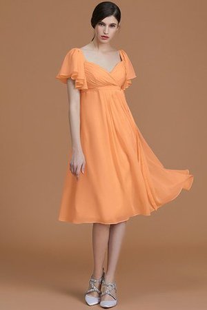 Vestido de Dama de Honor de Natural de Hasta la Rodilla de Manga corta de Cremallera - Foto 26