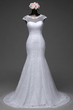Robe de mariée gracieux de col bateau de sirène romantique naturel - Photo 5