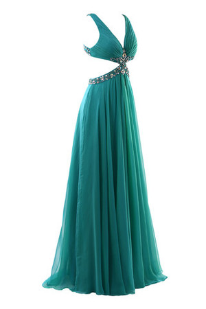 Breiter Träger drapiertes Sweep train Modern ausgefallenes bodenlanges Abendkleid - Bild 3