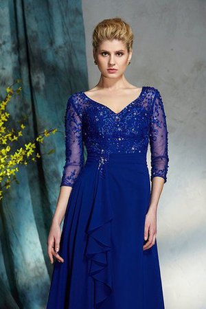 Robe mère de mariée brillant naturel longue v encolure fermeutre eclair - Photo 6