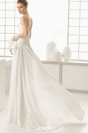 Niedrige Taille Strand Perlenbesetztes A-Linie Elegantes Brautkleid mit Herz-Ausschnitt - Bild 2
