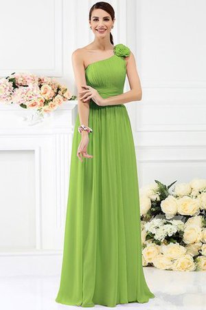 Reißverschluss Chiffon Sittsames Brautjungfernkleid ohne Ärmeln mit Blume - Bild 14