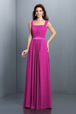 Plissiertes Drapiertes Chiffon Quadrat Ausschnitt Prinzessin Brautjungfernkleid - Bild 11