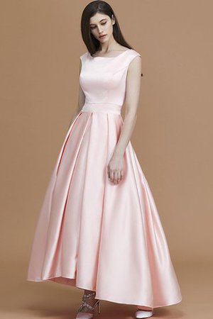 Asymmetrisch Prinzessin Reißverschluss Ärmelloses Satin Brautjungfernkleid - Bild 2