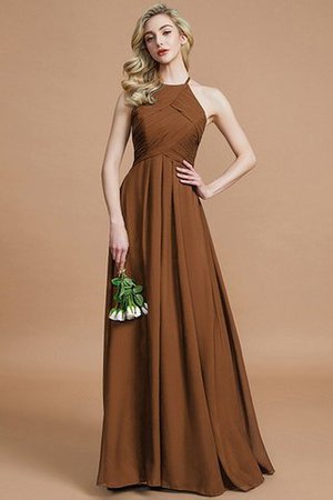 Natürliche Taile Prinzessin Reißverschluss Gerüschtes Bodenlanges Brautjungfernkleid - Bild 9