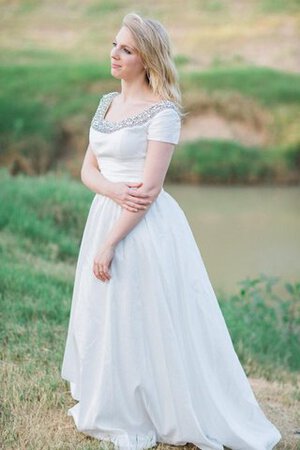 Vestido de Novia en Tafetán de Volantes Adorno de Volante de Abalorio de Plisado - Foto 2