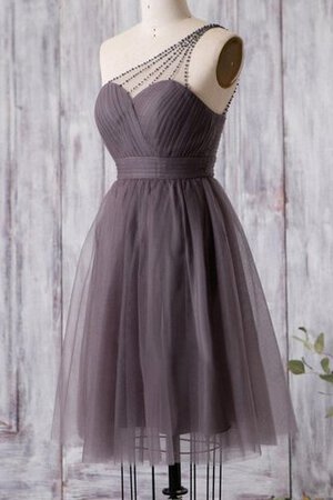 Ärmelloses Spaghetti Träger gerüschtes legeres schlichtes Cocktailkleid mit Plissierungen - Bild 2