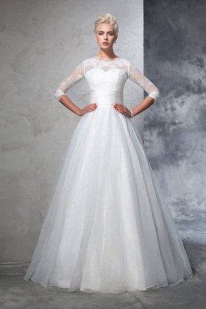 Robe de mariée longue au niveau de cou de mode de bal fermeutre eclair appliques - Photo 3