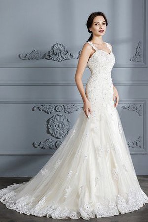Robe de mariée naturel de traîne moyenne manche nulle de sirène au bord de la mer - Photo 4