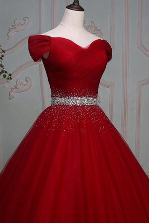 Natürliche Taile schulterfrei Duchesse-Linie Tüll Quinceanera Kleid aus Organza mit Bordüre - Bild 5