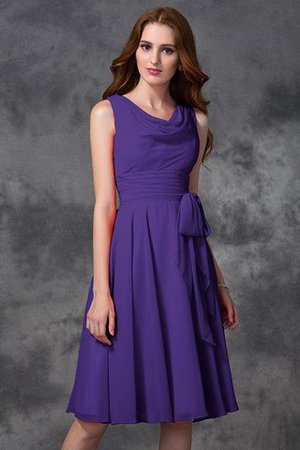 Abito da Damigella Naturale Principessa in Chiffon A-Line Cerniera - Foto 23