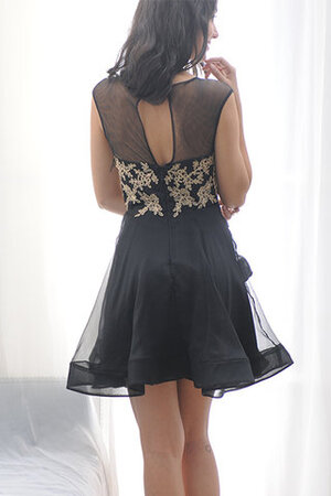 Ärmelloses Natürliche Taile Tüll Schlussverkauf Cocktailkleid mit Reißverschluss - Bild 2
