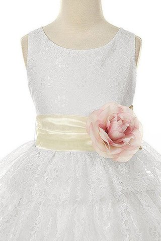 Robe de cortège enfant avec sans manches encolure ronde avec fleurs avec gradins - Photo 2