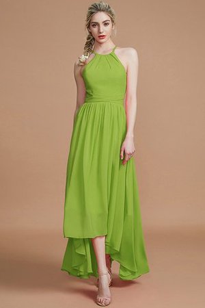 Ärmellos Neckholder Normale Taille Rocklänge-asymmetrisches Brautjungfernkleid aus Chiffon - Bild 19