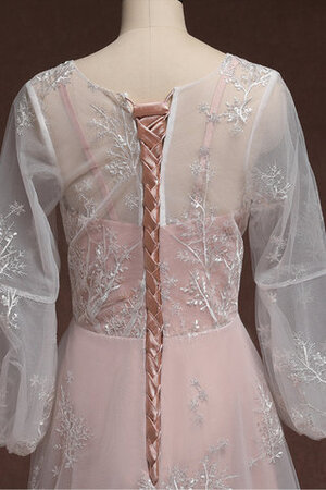 A-Linie Funkelnd Dom Brautkleid mit Bordüre mit Bootsförmiger Ausschnitt - Bild 5